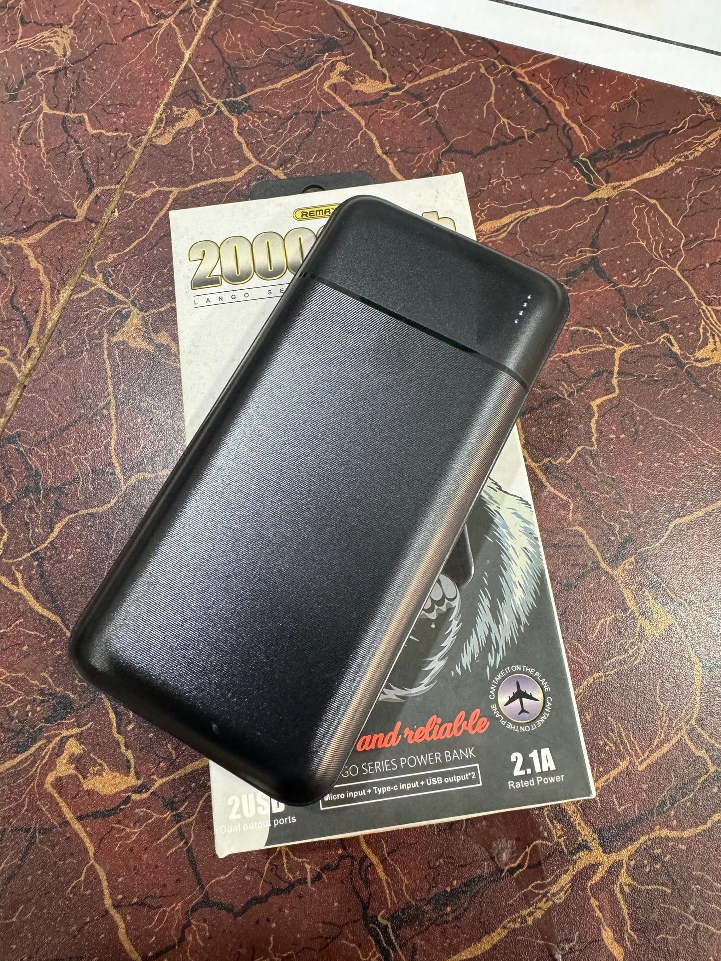 20000 mAh multi-port power bank with 20W Power Delivery