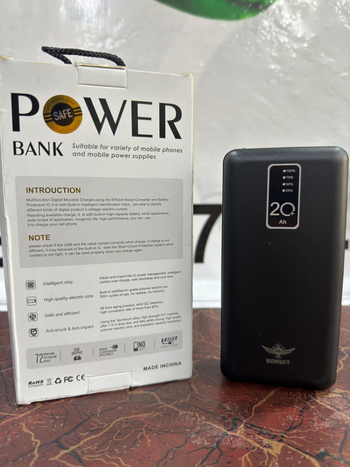 20000 mAh multi-port power bank with 20W Power Delivery