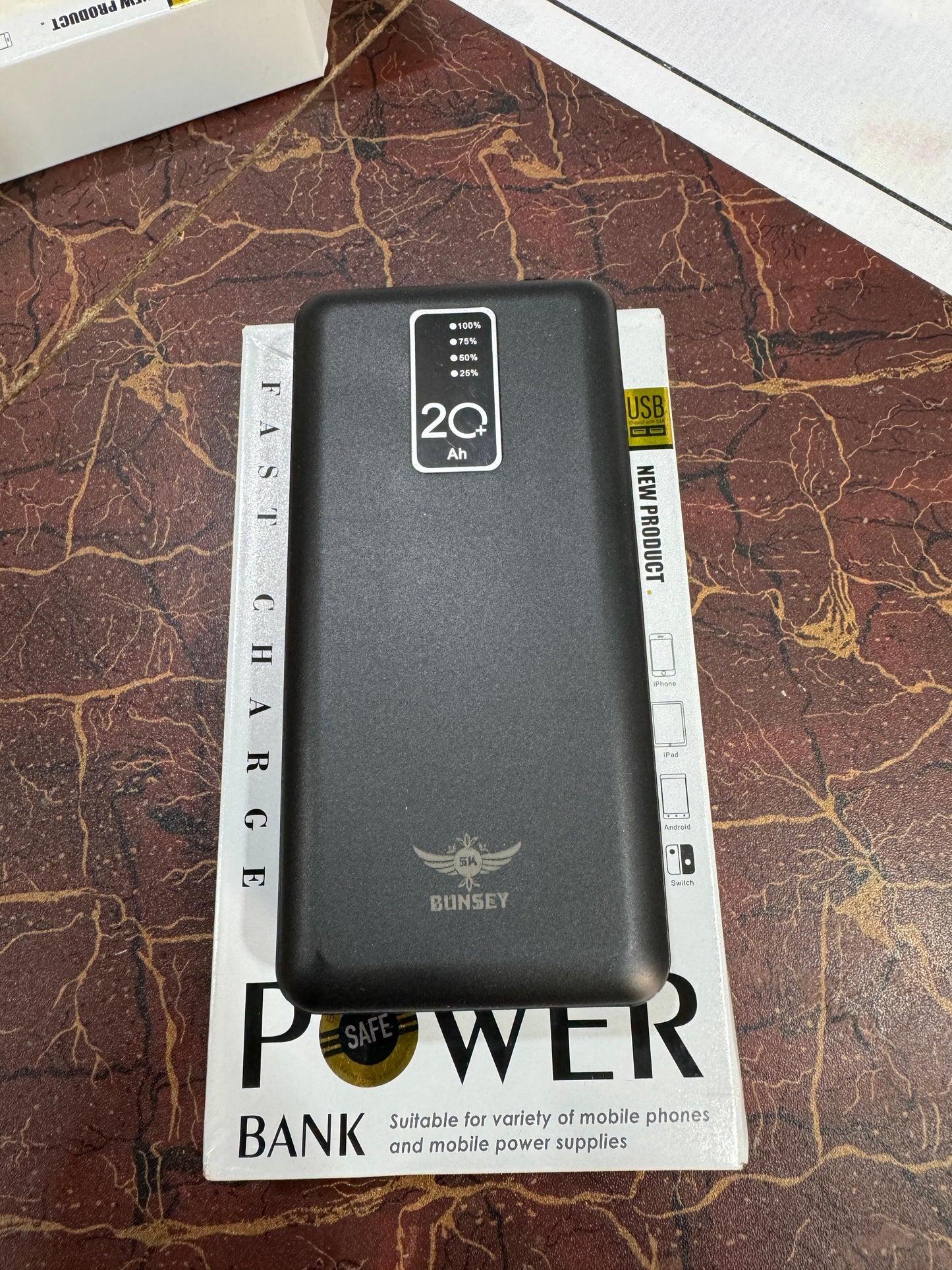 20000 mAh multi-port power bank with 20W Power Delivery