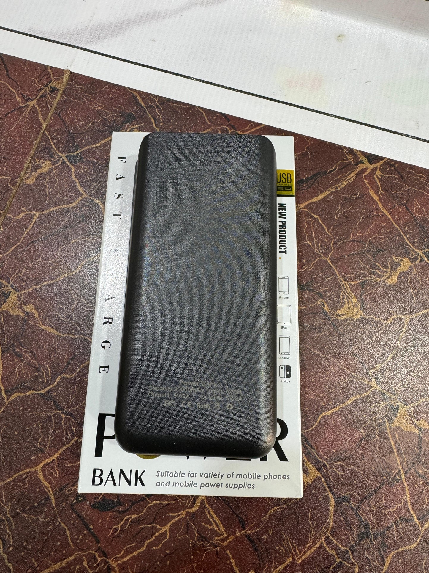 20000 mAh multi-port power bank with 20W Power Delivery