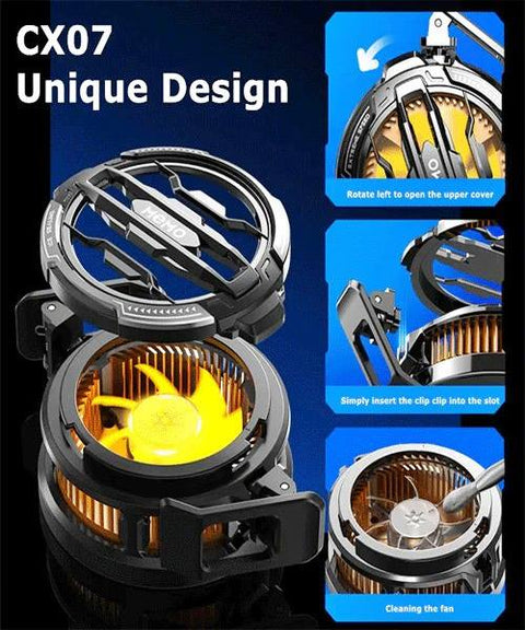 MEMO CX07 Magnetic Phone Radiator Phone Cooling Fan Case Cold Wind Handle Fan for Phone Cooler Phone Cooling Fan Case