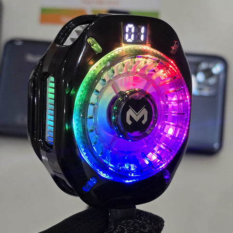 Memo CX10 RGB Pro Model With Digital Display Magnetic and Cllip Mobile Cooling Fan for Gaming Mobile Cooler Phone Radiator